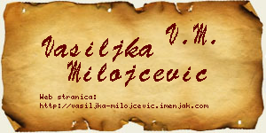 Vasiljka Milojčević vizit kartica